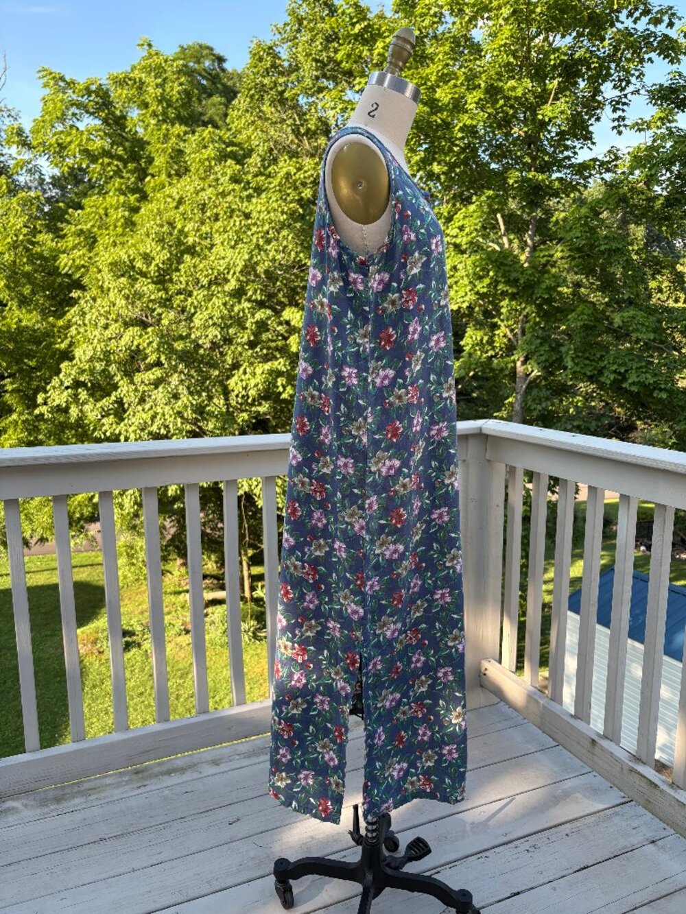 Vintage GAP 100% Linen Maxi Dress Small Floral 90s Y2K Cottagecore Dainty - Picture 6 of 9